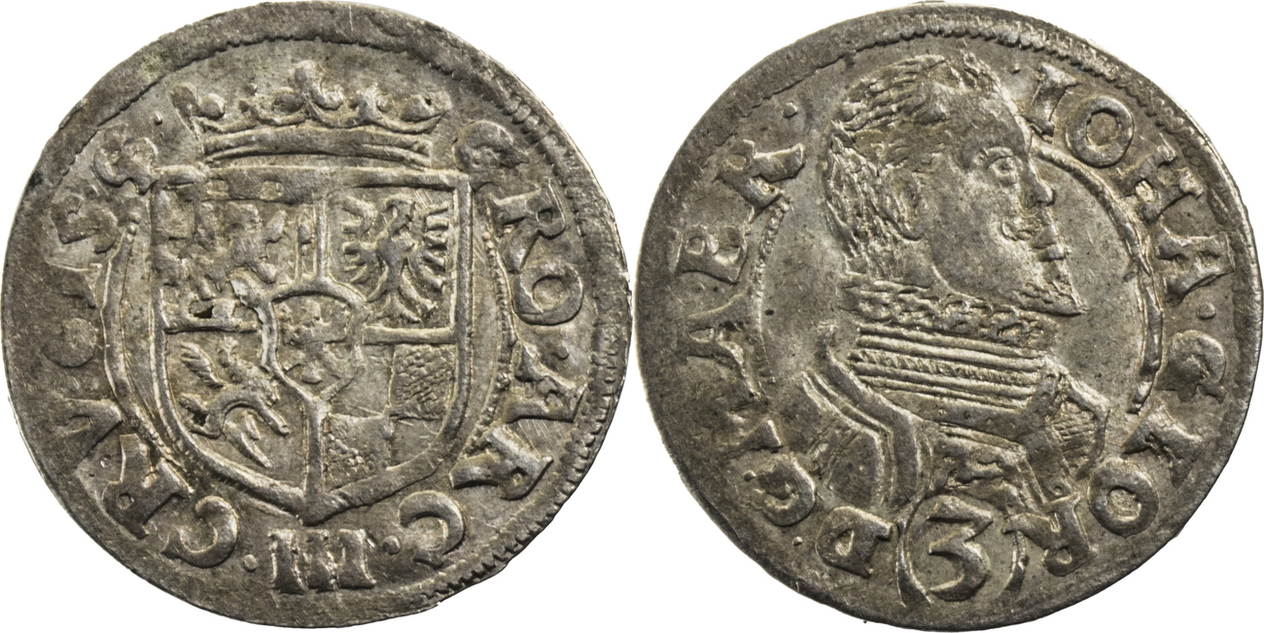 Schlesien / Jägerndorf Johann (160621) Lot zwei 3 Kreuzer 1615