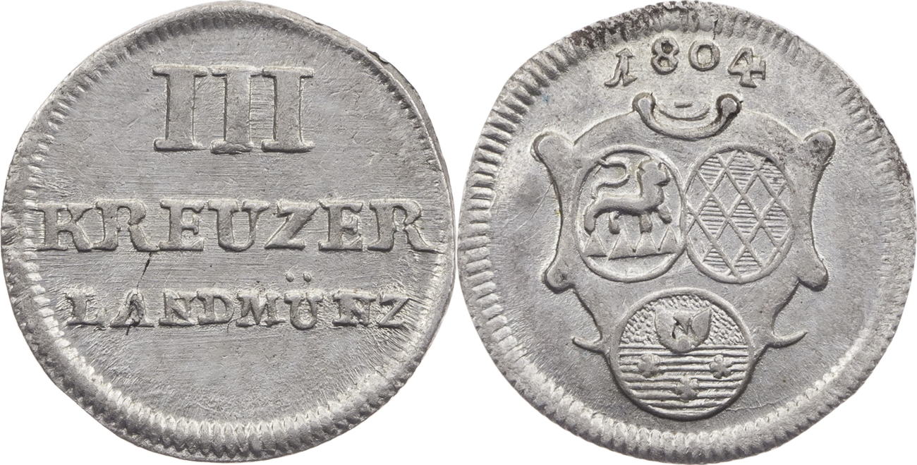 LöwensteinWertheimRochefort 3 Kreuzer 1804 Dominik Constantin (1789