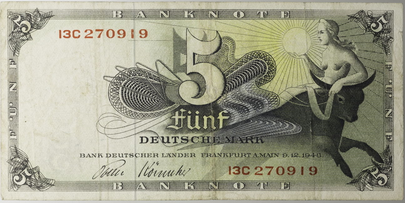 Bank Deutscher Länder 5 Mark 1948 DM-Schein 2. Serie ...