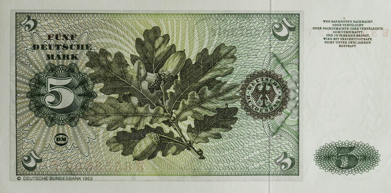 5 Dm Schein 2 Januar 1980 Wert Bundesrepublik Deutschland 5 DM 02.01.1980 Banknote Kassenfrisch | MA-Shops