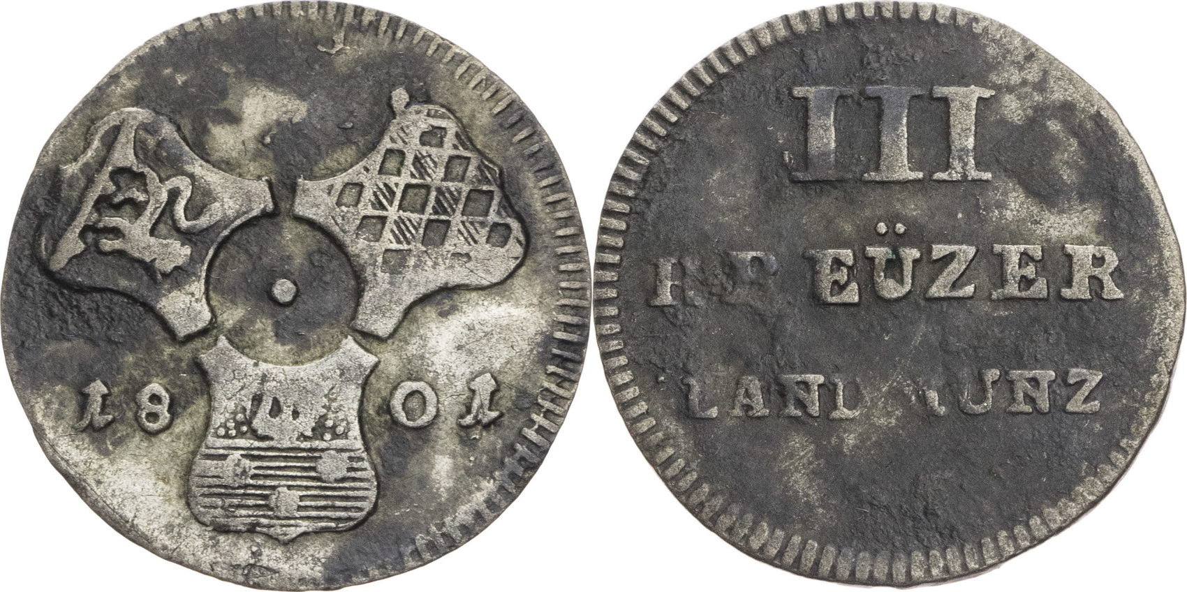 LöwensteinWertheimRochefort, Fürstentum 3 Kreuzer 1801 Dominik