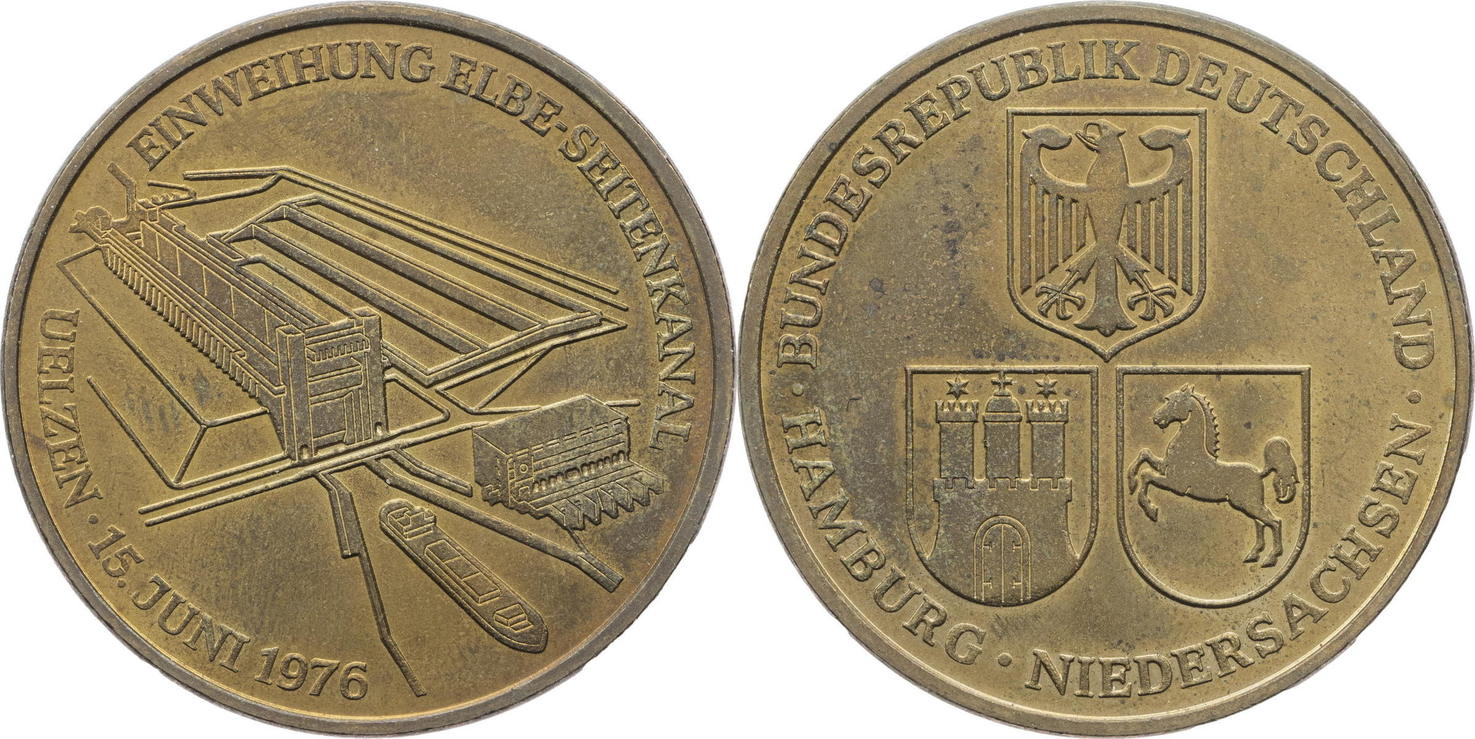 Medaille Einweihung Elbe-Seitenkanal Uelzen 1976 Ss-vz | MA-Shops