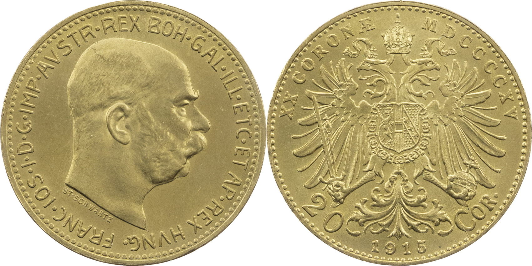 Österreich 20 Kronen 1915 (NP) Franz Josef I. (18481916) ss