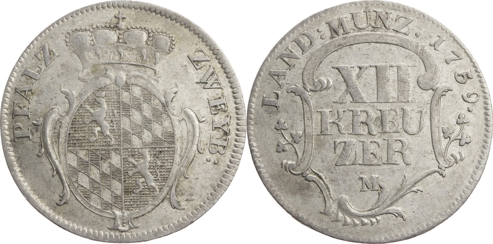 PfalzBirkenfeldZweibrücken 12 Kreuzer 1759 M Christian IV. (17351775