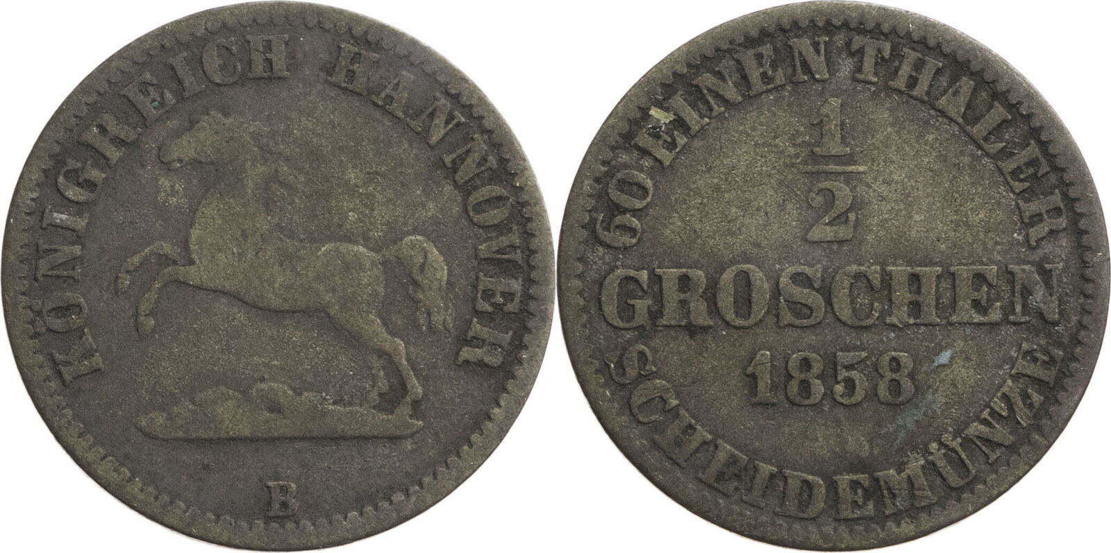 Hannover, Königreich 1/2 Groschen 1858 B William IV (1830-1884) Ss | MA ...