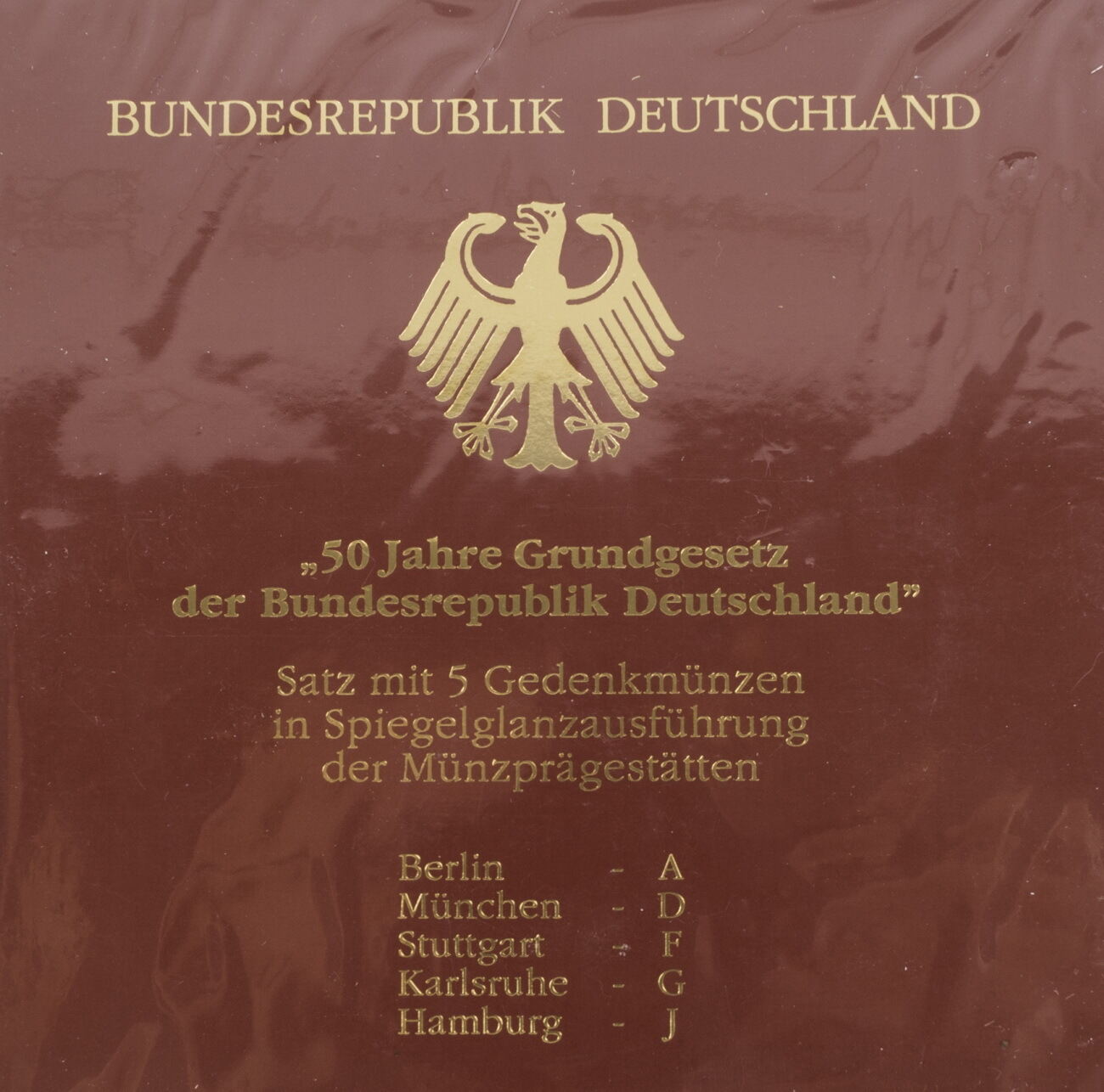 5 X 10 DM 1999 ADFGJ 50 Jahre Grundgesetz Der Bundesrepublik ...