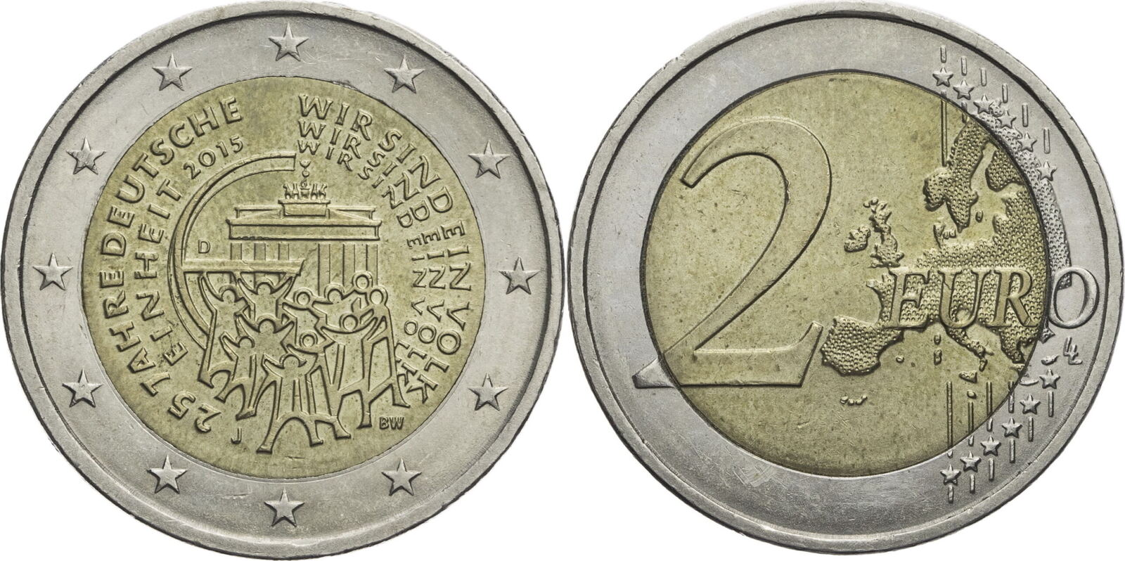 25 Jahre Deutsche Einheit 2 Euro Wert Bundesrepublik Deutschland 2 Euro 2015 J 25 Jahre Deutsche Einheit vz