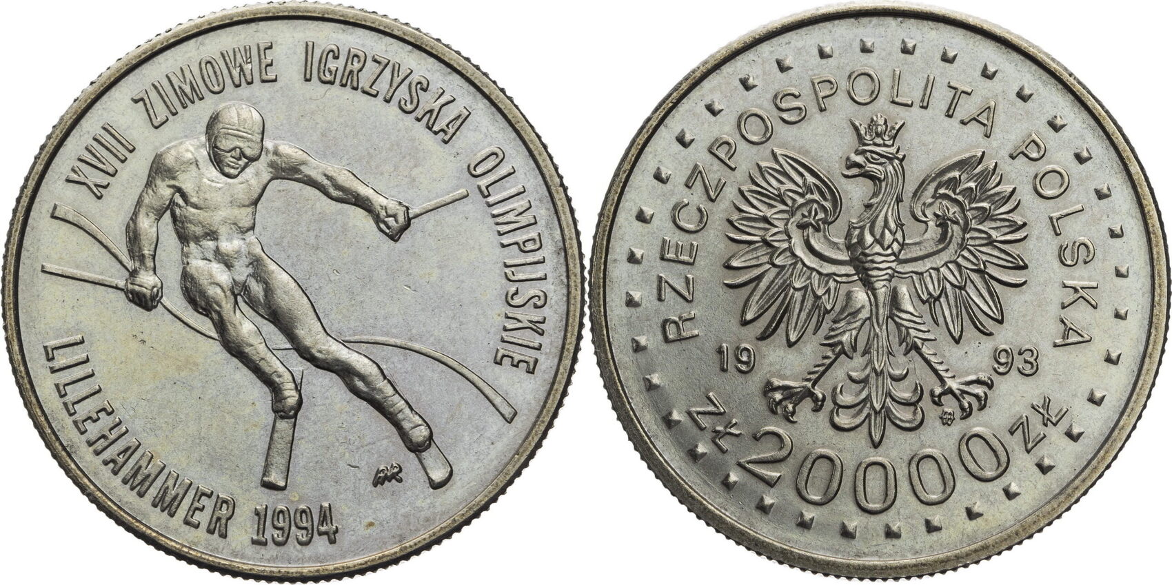 Polen Volksrepublik 20000 Zloty 1993 Olympische Spiele 1994 In 