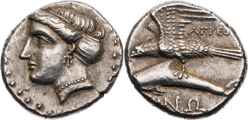 Paphlagonien Drachme 330-300 v. Chr. Sinope, Kopf der Nymphe Sinope / Adler mit Delphin knapper Schr
