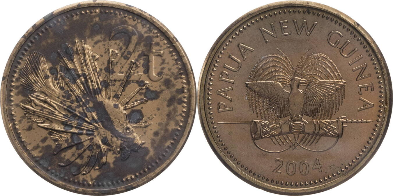 Papua-Neuguinea 2 Toea 2004 Kursmünze (1975-2004) vz, angelaufen | MA-Shops