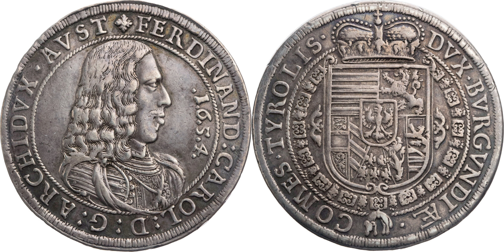 RDR, Habsburg Taler 1654 Erzherzog Ferdinand Karl (1632-1662) feine ...