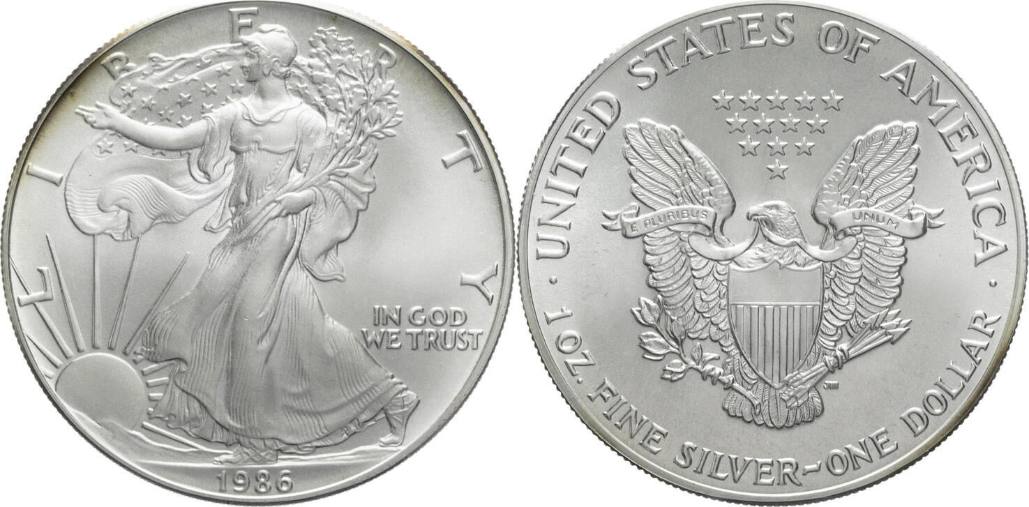 USA 1 Dollar 1986 American Silver Eagle - 1 Unze Feinsilber vz-st | MA