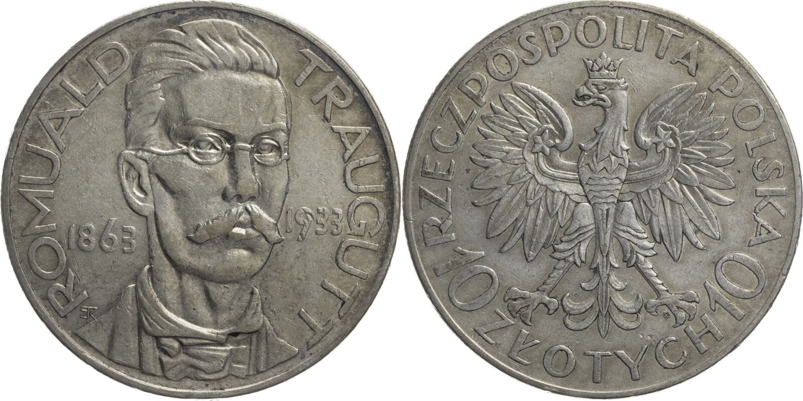 polen-10-zlotych-zloty-1933-romuald-traugutt-zirkulierende