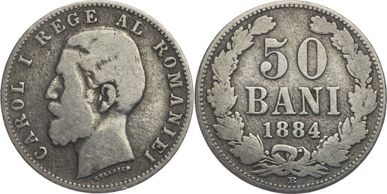Rumänien 50 Bani 1884 B Carol I. (1881-1914) - Kursmünze (1884-1885