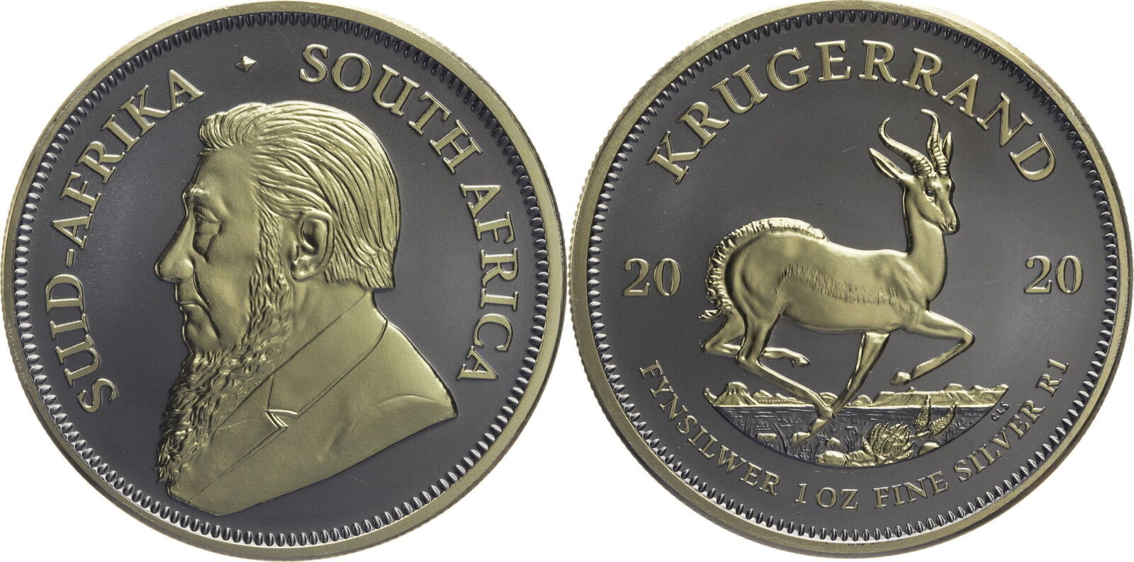 Südafrika 1 Krügerrand 2020 Krügerrand 1 Unze Black Ruthenium Gold plated vz st MA Shops