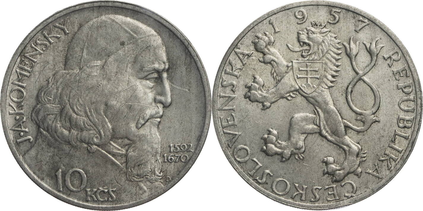 Tschechoslowakei 10 Korun 1957 Jan Amos Komensky ssvz