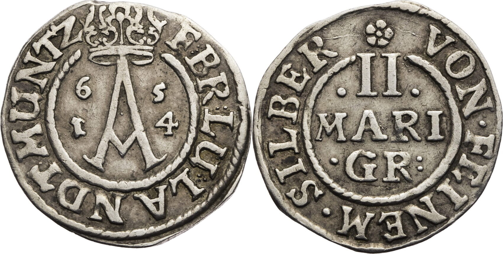 BraunschweigWolfenbüttel 2 Mariengroschen 1654 August der Jüngere