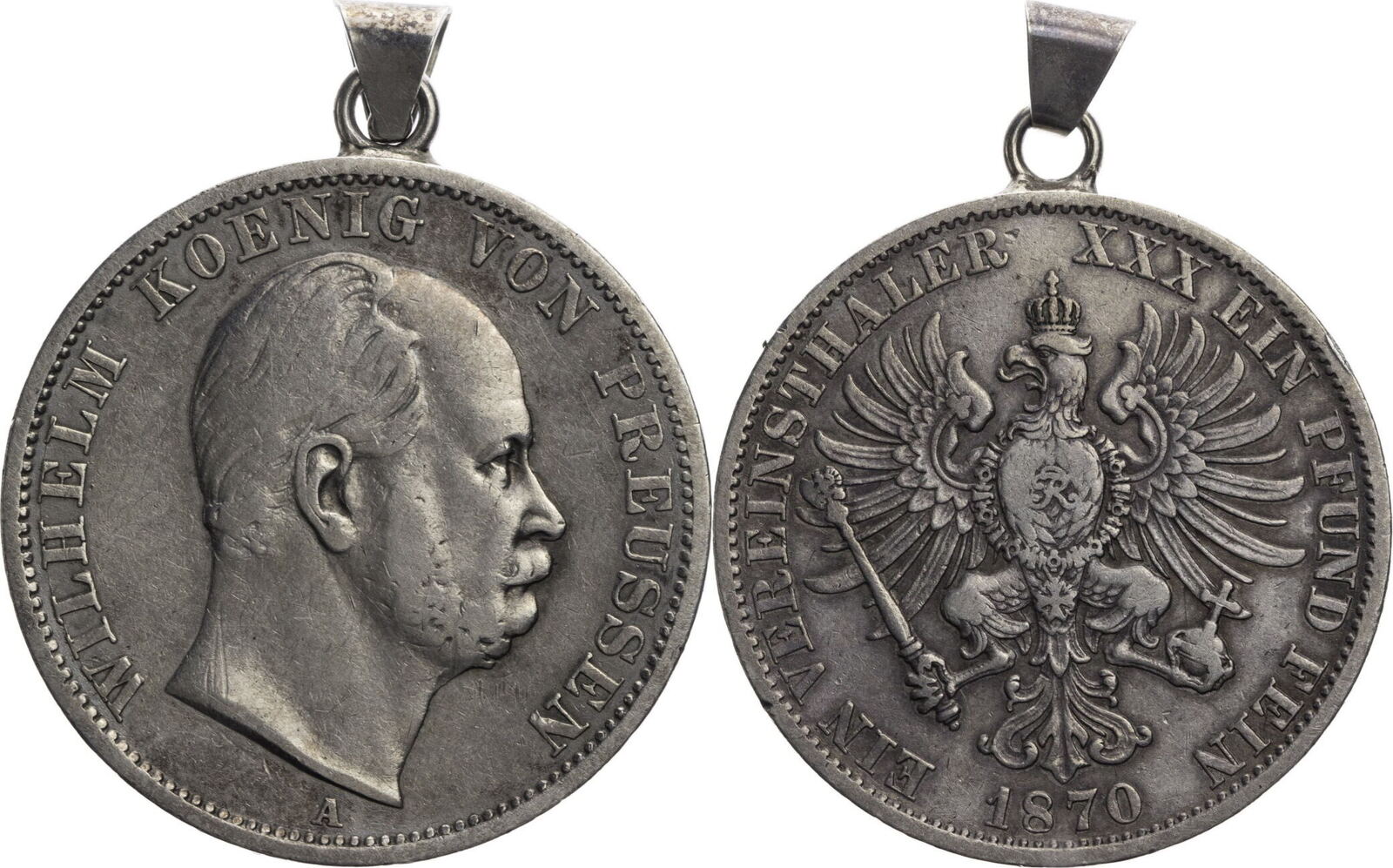 Preussen 1870 A Wilhelm I. (18611888) Vereinstaler f.ss, angel. Öse