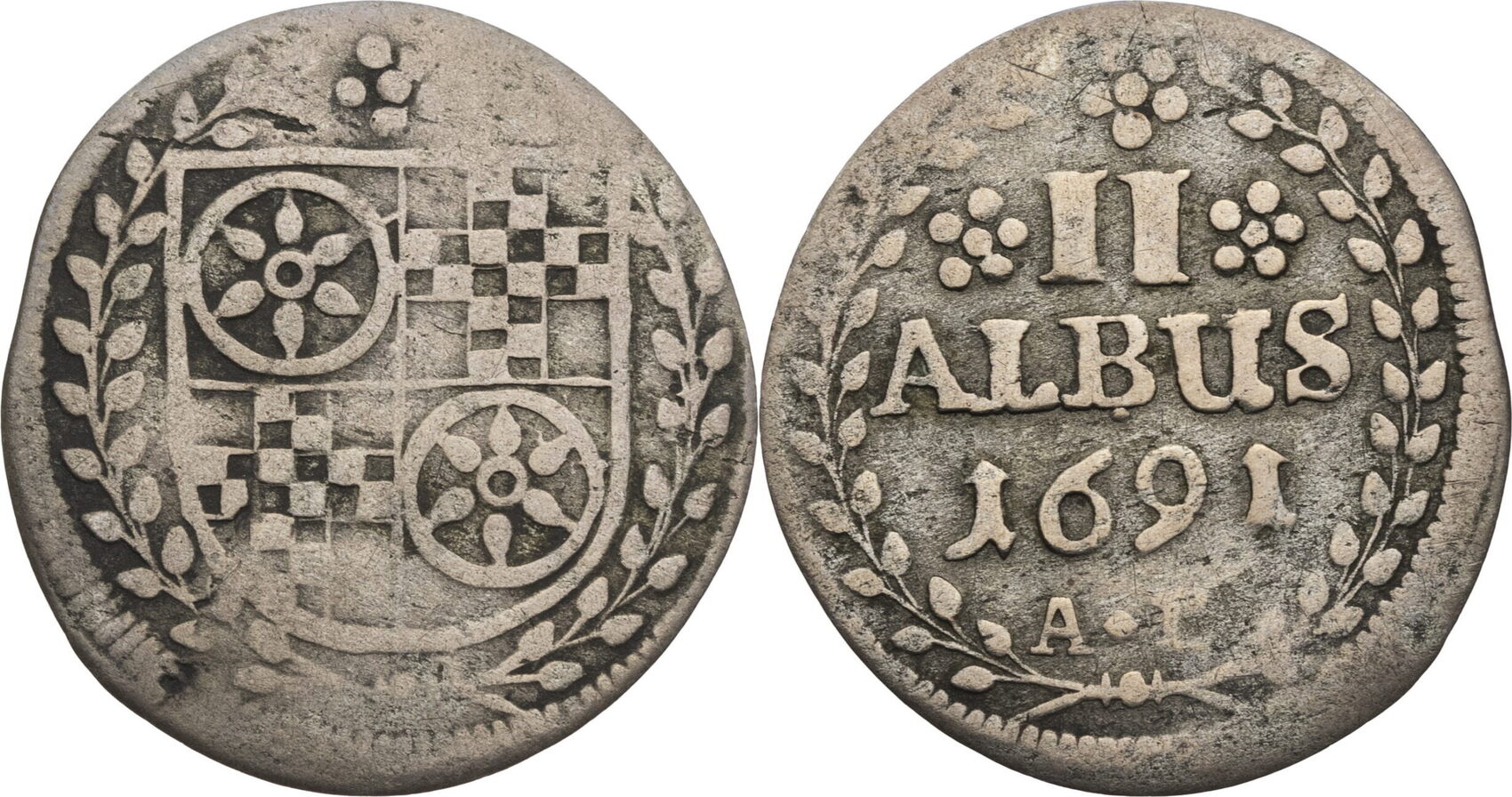 Mainz, Erzbistum 2 Albus 1691 AD Anselm Franz von Ingelheim ss