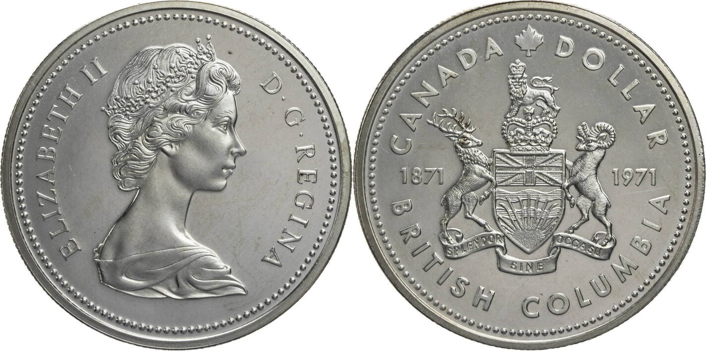 Kanada Dollar Elisabeth Ii Jahre British Columbia Vz St Ma Shops