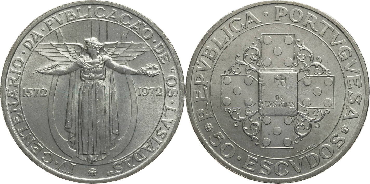 Portugal 50 Escudos 1972 400 Jahre Die Lusiaden vz