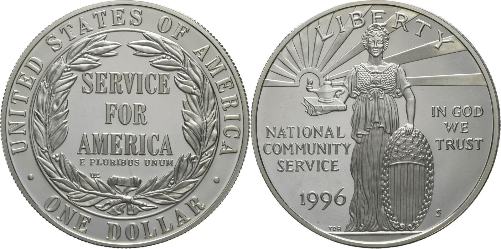 USA 1 Dollar 1996 S National Community Service PP MA Shops usa-1-dollar-1996-s-national-community-service-pp-ma-shops