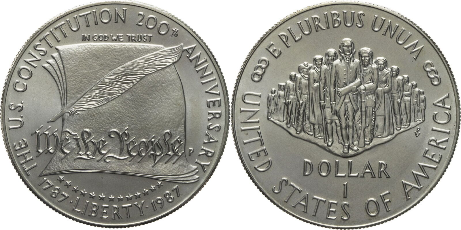 USA 1 Dollar 1987 P Constitution Vz st MA Shops usa-1-dollar-1987-p-constitution-vz-st-ma-shops