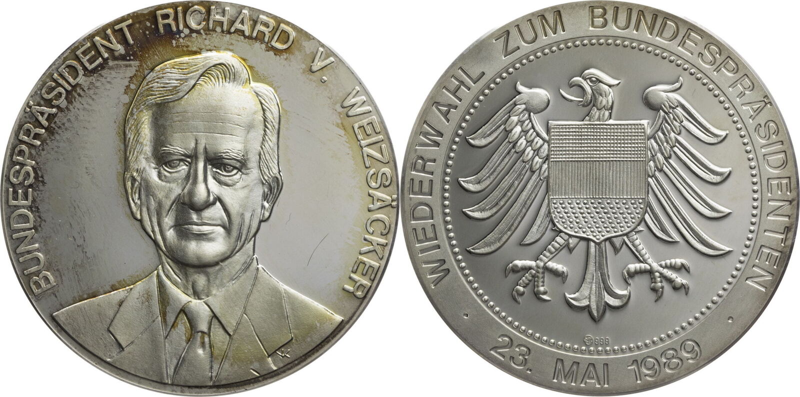 bundesrepublik deutschland medaille 1989 richard von weizsäcker auf