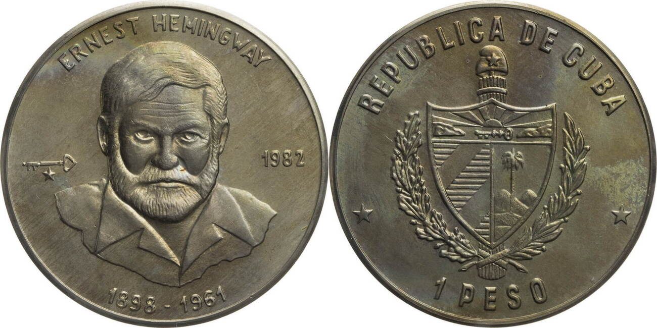 Kuba 1 Peso 1982 Ernest Hemingway Vz MA Shops kuba-1-peso-1982-ernest-hemingway-vz-ma-shops