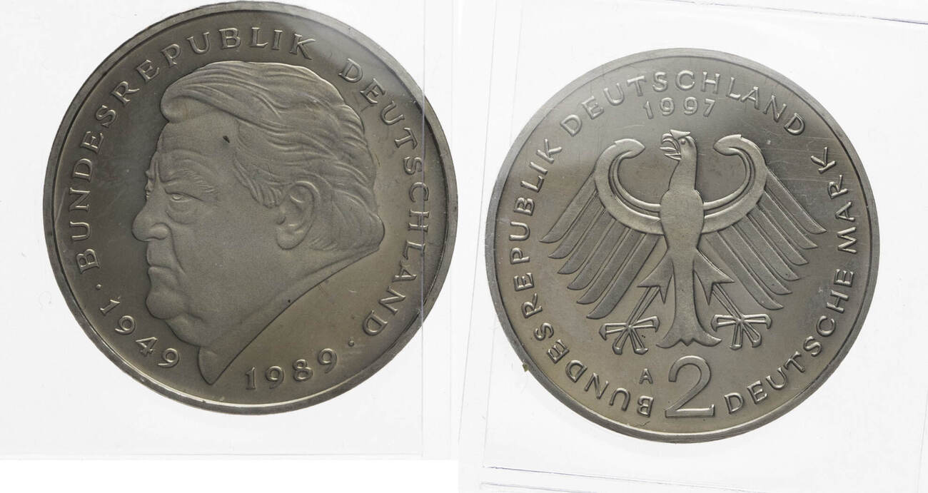 Bundesrepublik Deutschland 2 DM 1997 A Franz Josef Strauss Kursmünze