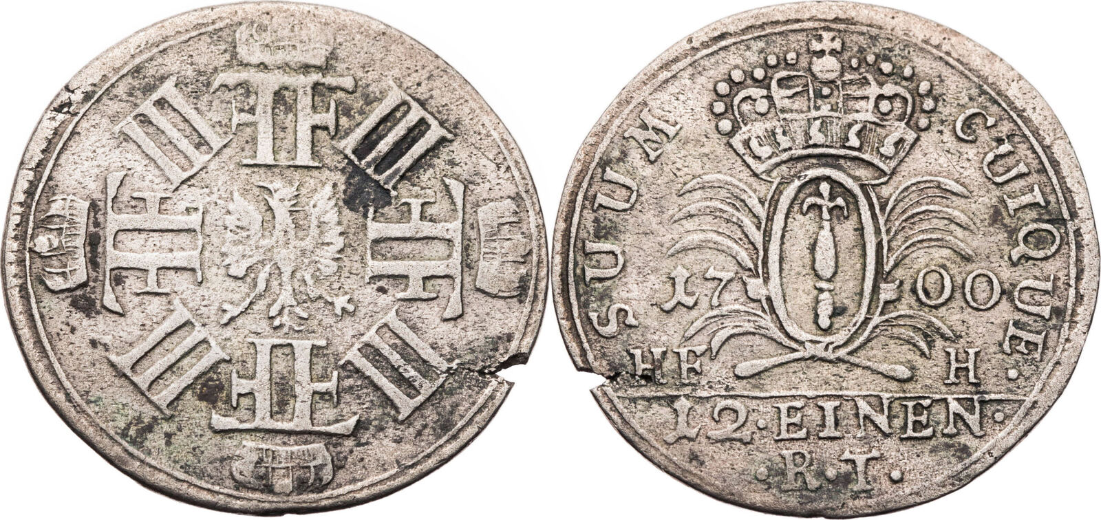 Preussen, Königreich 1/12 Taler 1700 HFH Friedrich III. (1688-1713 ...