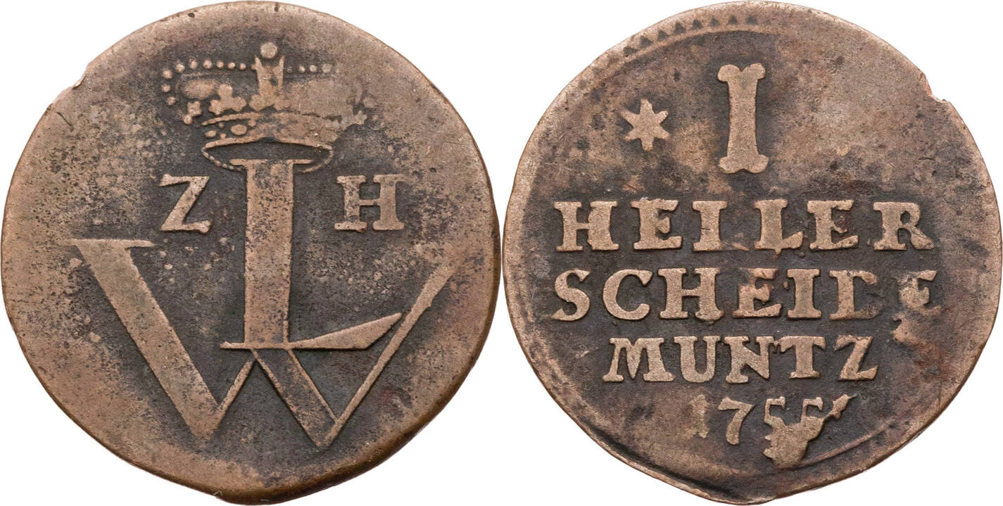 HessenKassel, Landgrafschaft 1 Heller 1755 Wilhelm VIII. (17511760