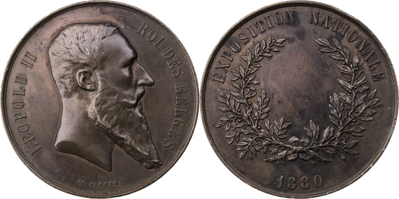 Medaille 1880 Leopold II. Auf die nationale Ausstellung in Brüssel ss
