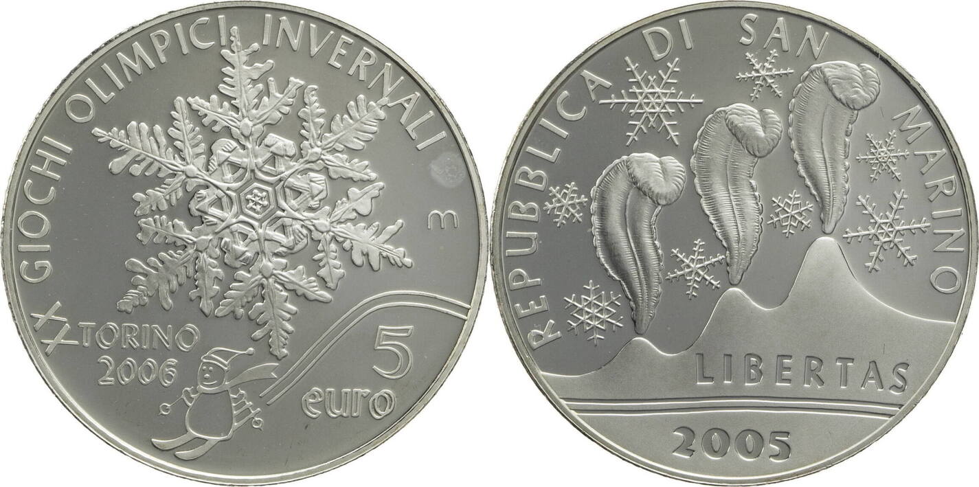 San Marino 5 Euro 2005 R Olympische Spiele 2006 in Turin PP (gekapselt