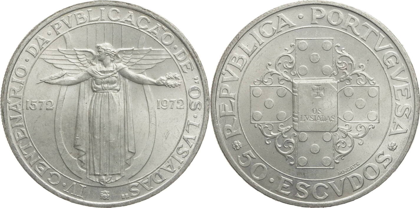 Portugal 50 Escudos 1972 400 Jahre Die Lusiaden vz