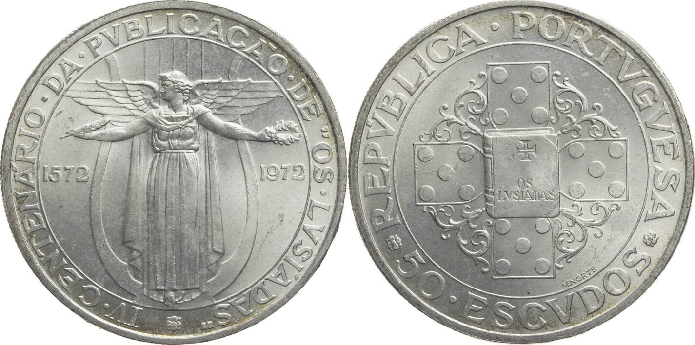 Portugal 50 Escudos 1972 400 Jahre Die Lusiaden vz