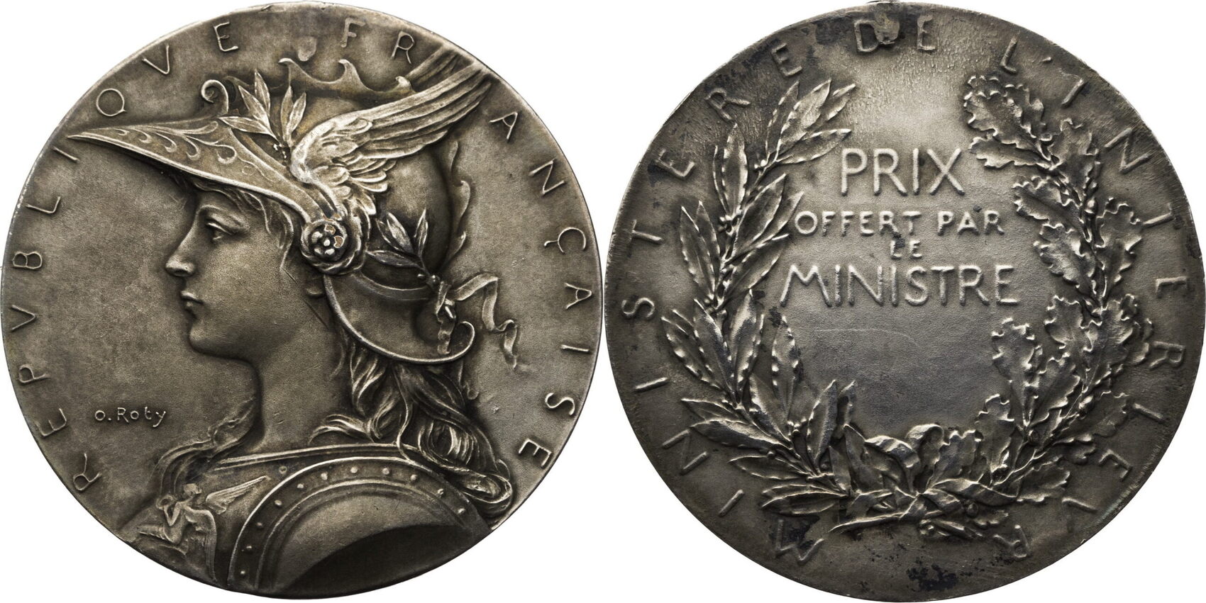 Frankreich o.J. Medaille von Oscar Roty Innenministerium ssvz, Hkspr
