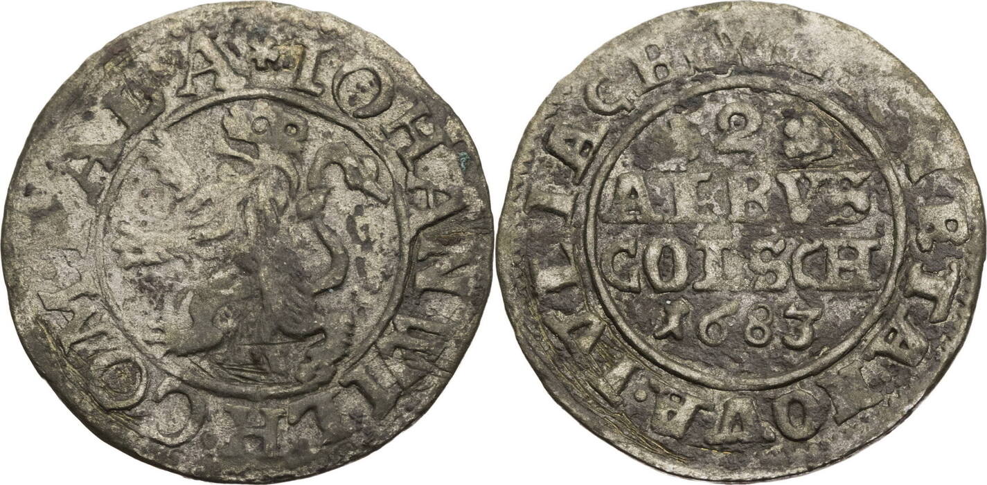 JülichBerg 2 Albus 1683 Johann Wilhelm II. (16791716) sss