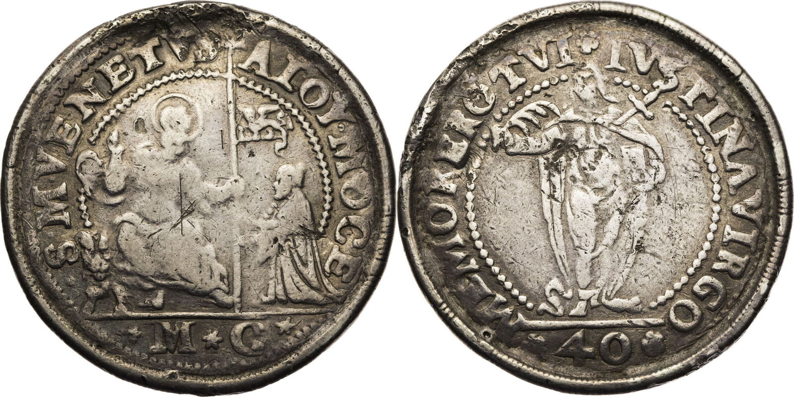 Venedig 40 Soldi o.J. Alvise I Mocenigo (1570-1577) - Sancta Iustina ...
