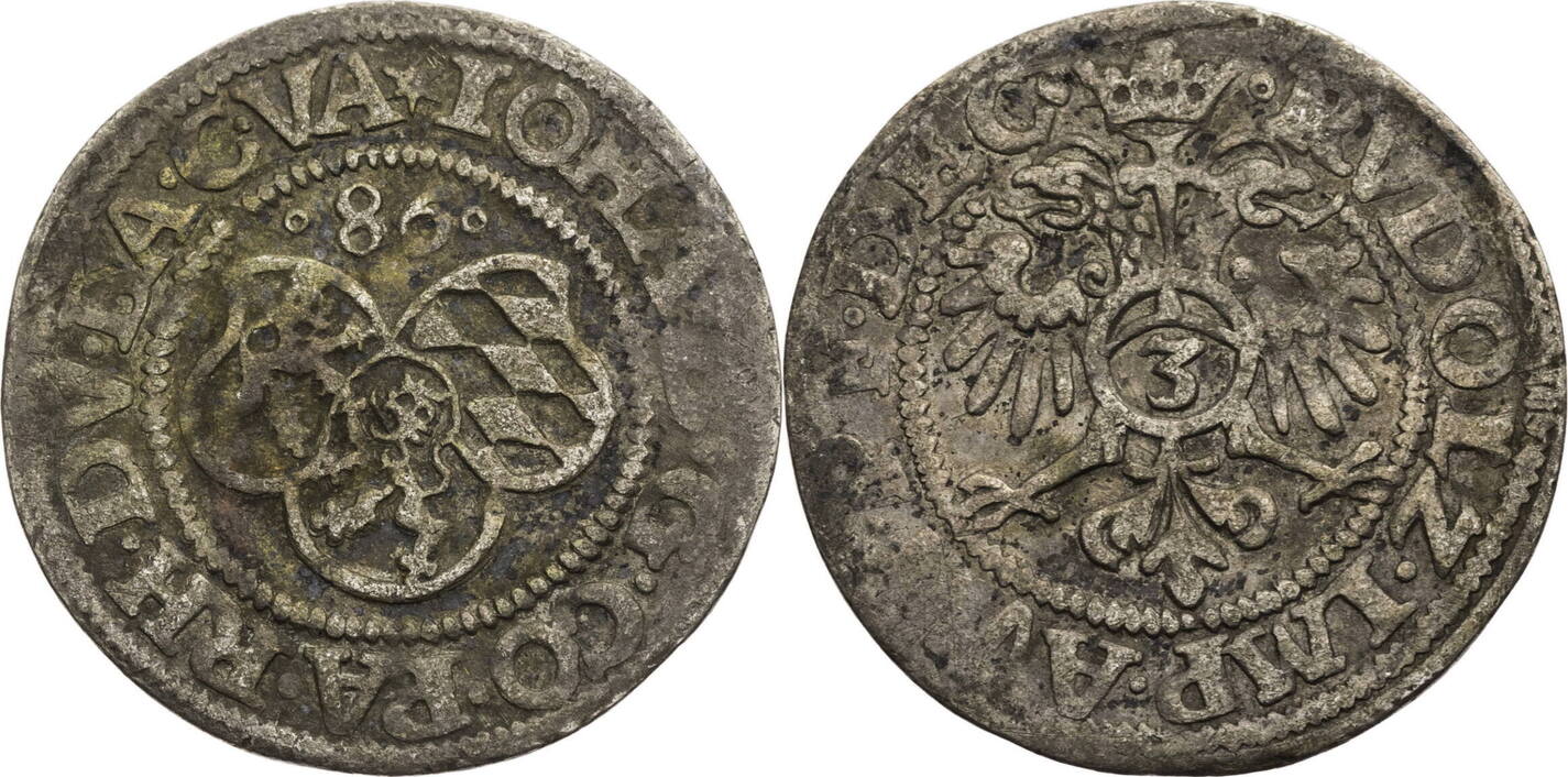 PfalzZweibrücken 3 Kreuzer 1586 Johann I. (15691604) sss