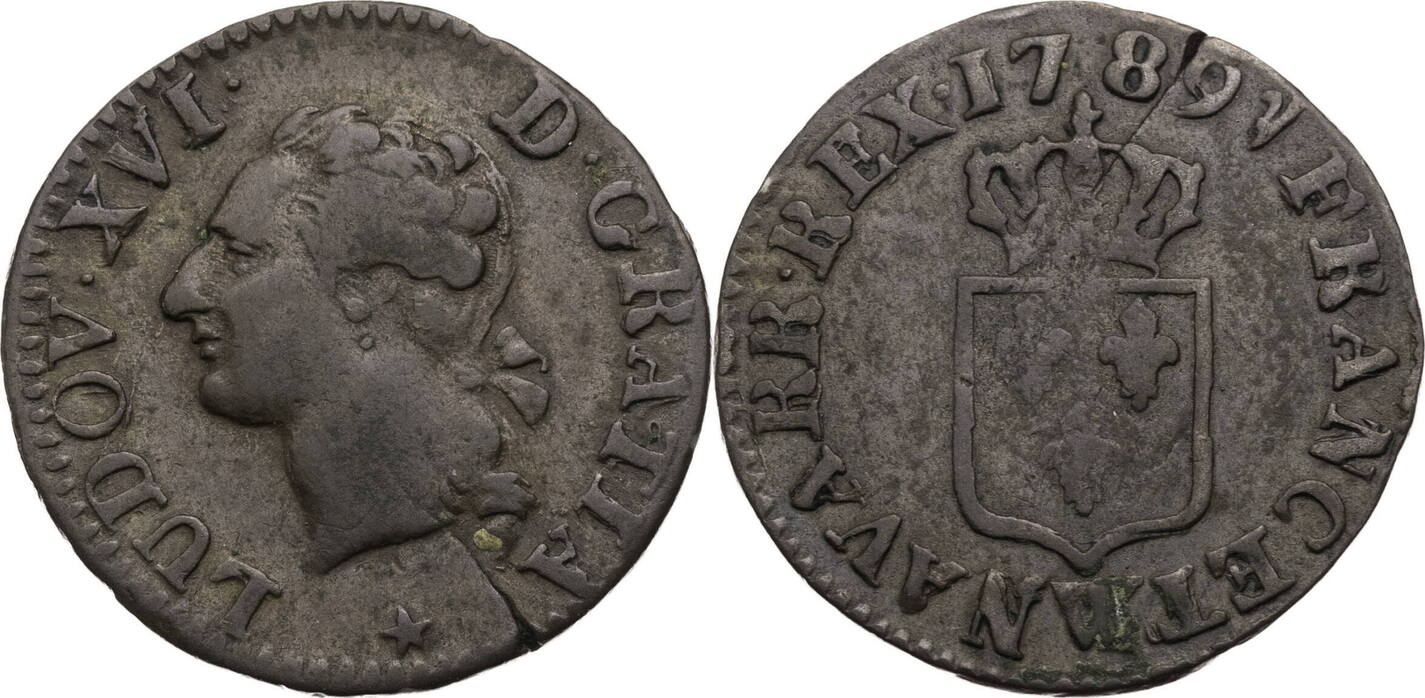 Frankreich, Königreich 1 Liard 1789 W Ludwig XVI. (17741792
