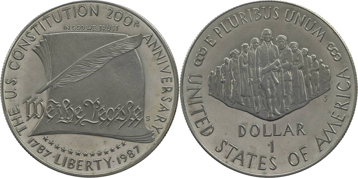 USA 1 Dollar 1987 S Constitution PP gekapselt MA Shops usa-1-dollar-1987-s-constitution-pp-gekapselt-ma-shops