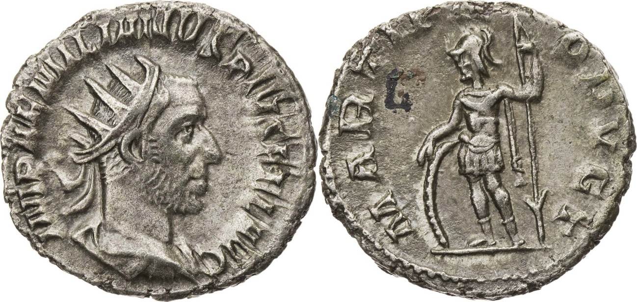 Römische Kaiserzeit Antoninian 253 n. Chr. Aemilianus, Büste / MARTI