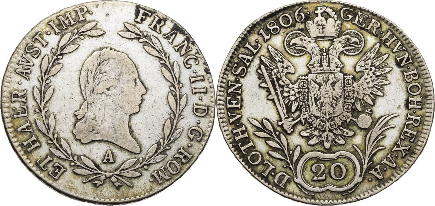 RDR, Habsburg 20 Kreuzer 1806 A Franz II. (I.) (1792-1835) - Kursmünze ...