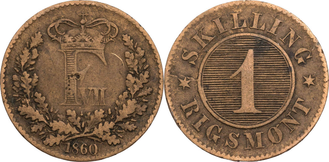 Dänemark 1 Skilling 1860 Frederik VII. (1848-1863) - Altona ss | MA-Shops