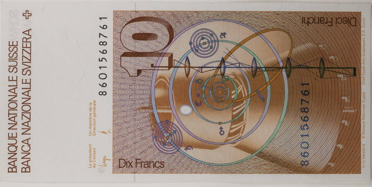 Schweiz 10 Franken 1986 Banknote - Euler - Us. EWy und HM I | MA-Shops