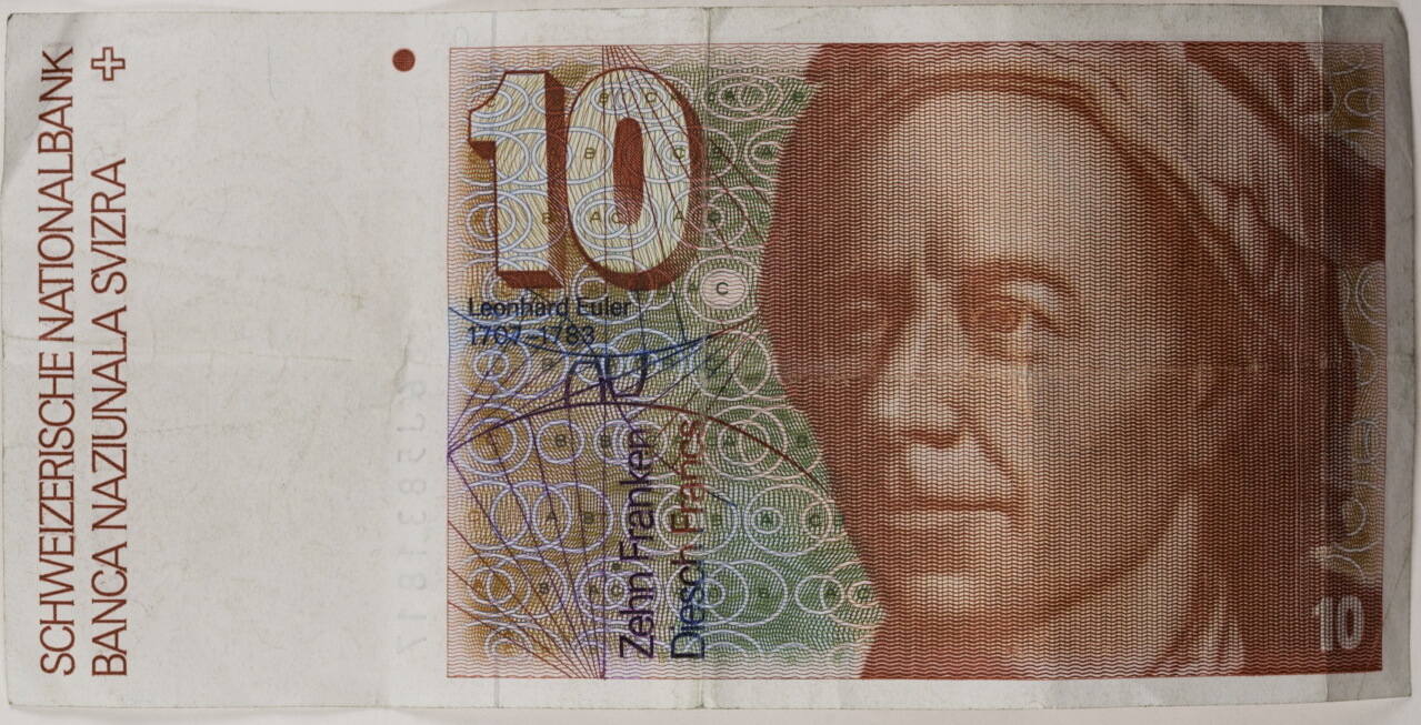 Schweiz 10 Franken 1981 Banknote - Euler - Us. EWy und ML III | MA-Shops