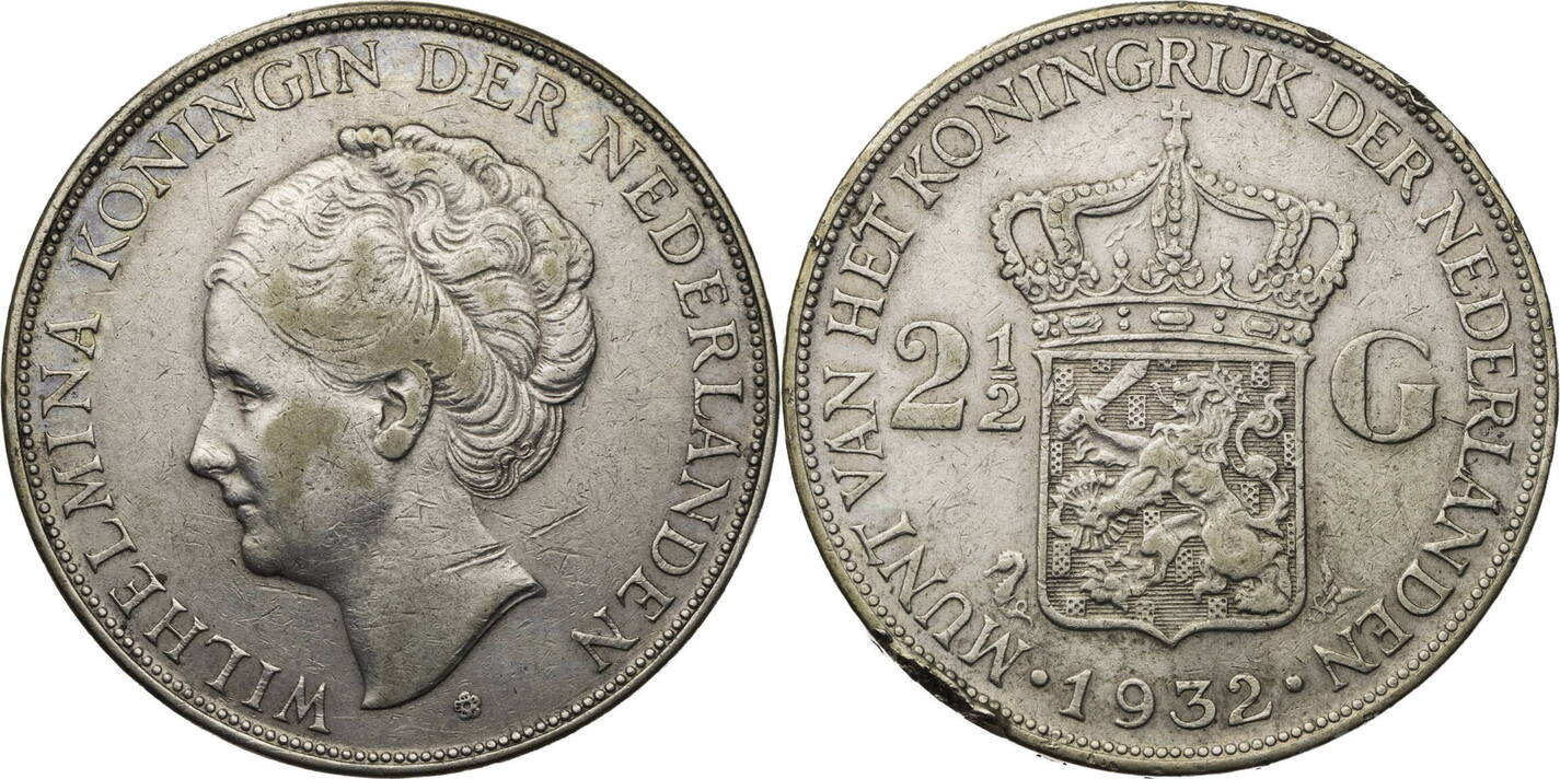 Niederlande 2½ Gulden 1932 Wilhelmina I. (1890-1948) Ss, Rf. | MA-Shops