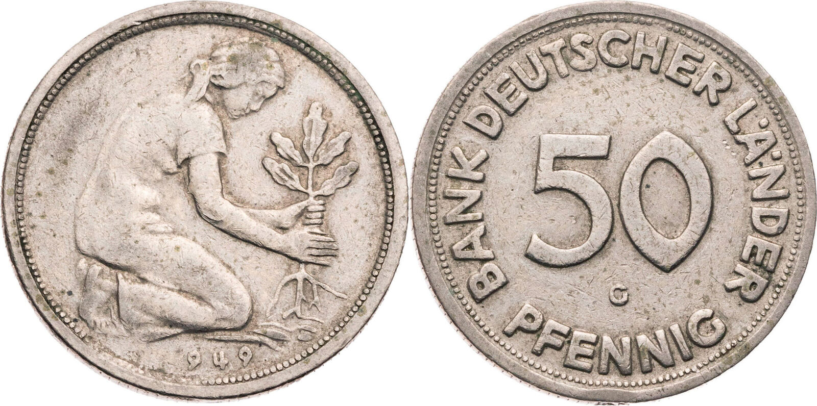 Bank Deutscher Länder 50 Pfennig 1949 Wert Bundesrepublik Deutschland 50 Pfennig 1949 G Bank Deutscher Länder