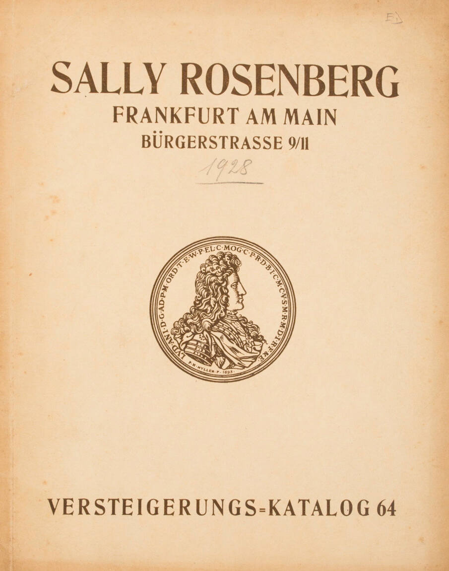 Frankfurt am Main Literatur Sally Rosenberg VersteigerungsKatalog Nr